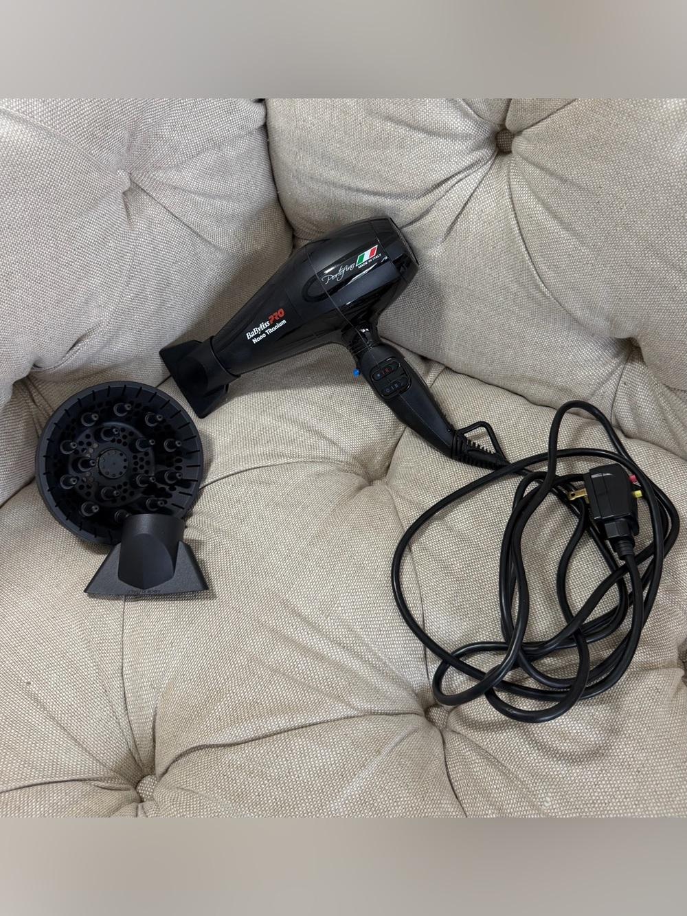 💇🏻‍♀️BaByliss Pro Nano Black Titanium Portofino Hair Blow Dryer 2000W